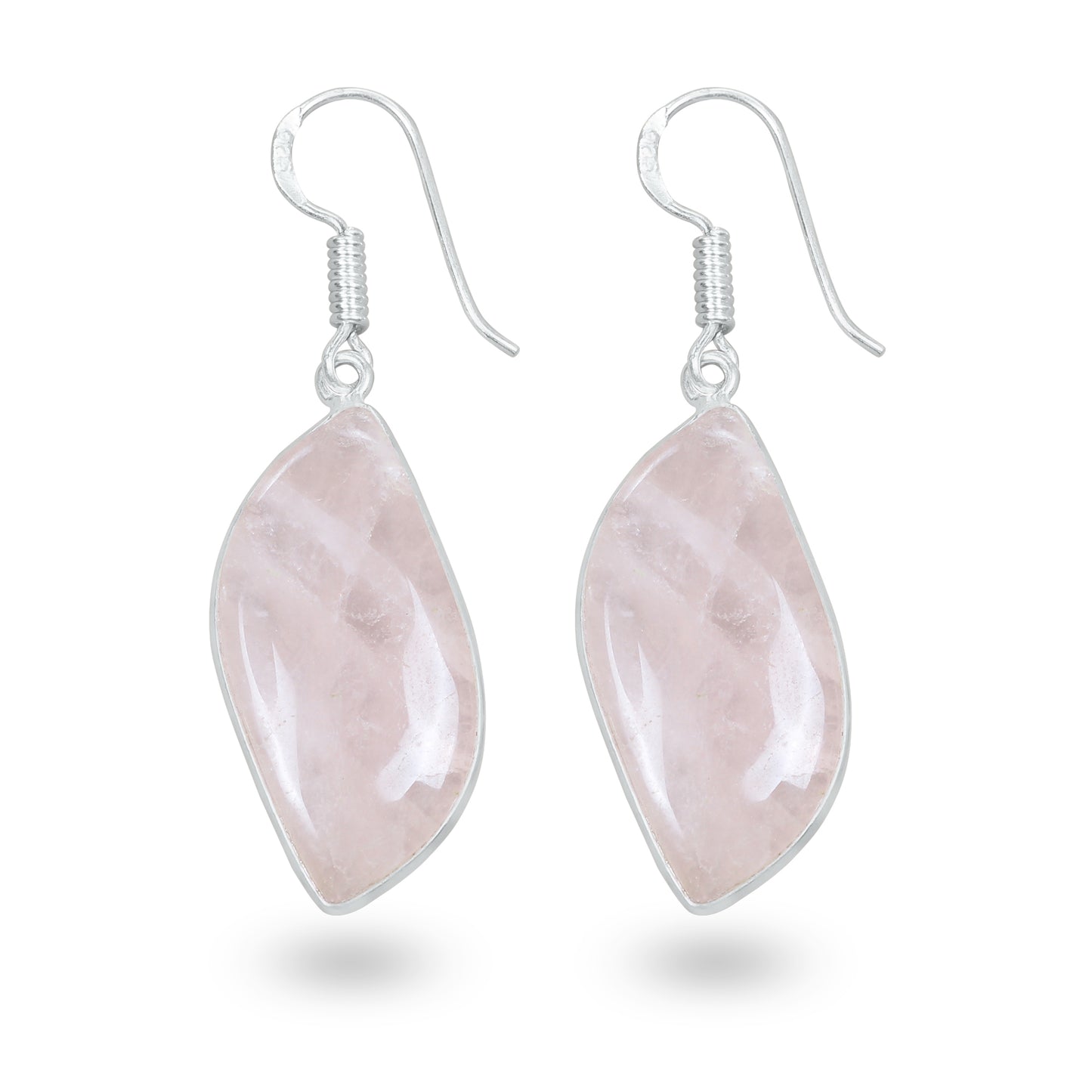 Rose Quartz Earrings – Minimalist, Silver-Plated | Wholesale Handmade Jewelry