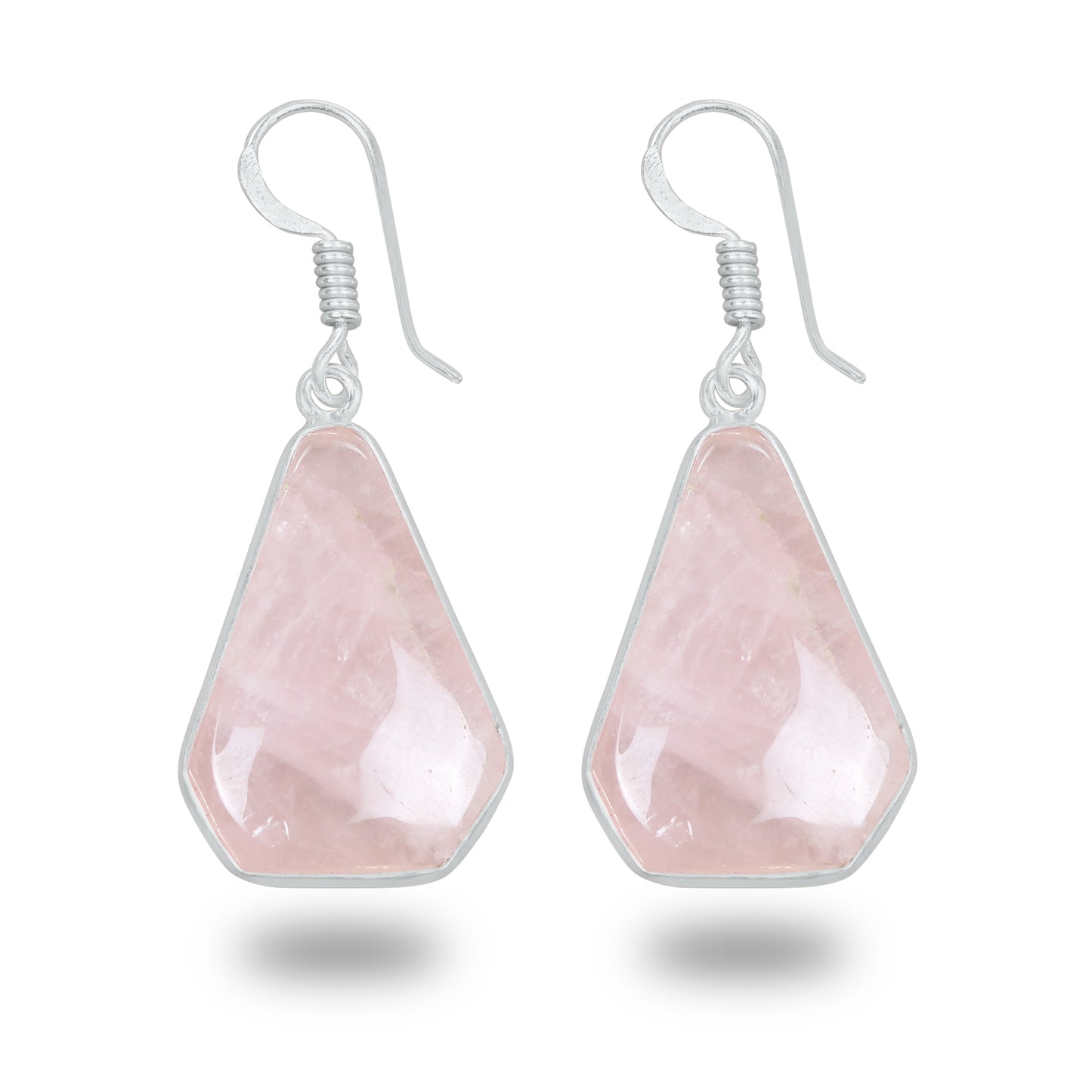Rose Quartz Earrings – Minimalist, Silver-Plated | Wholesale Handmade Jewelry