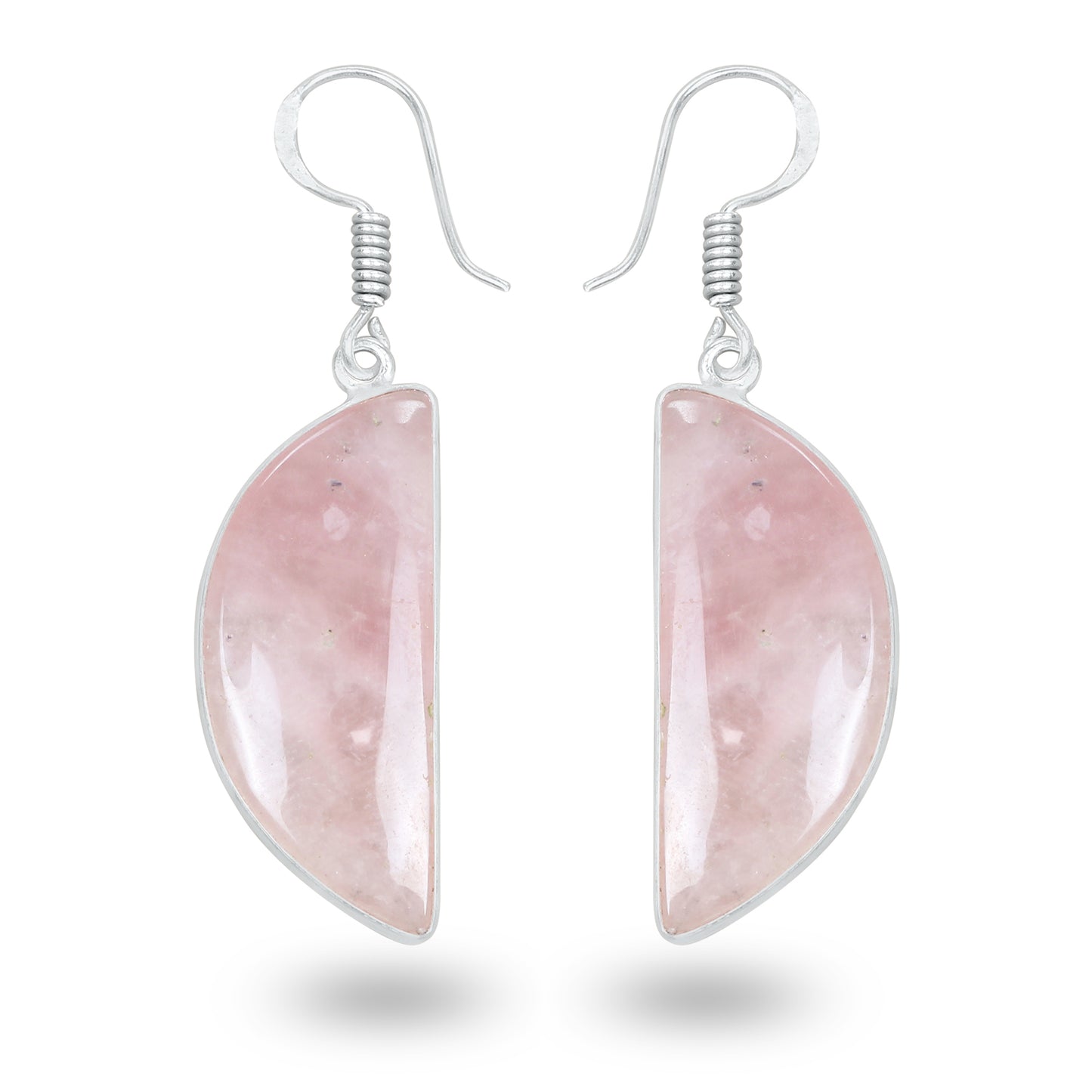 Rose Quartz Earrings – Minimalist, Silver-Plated | Wholesale Handmade Jewelry