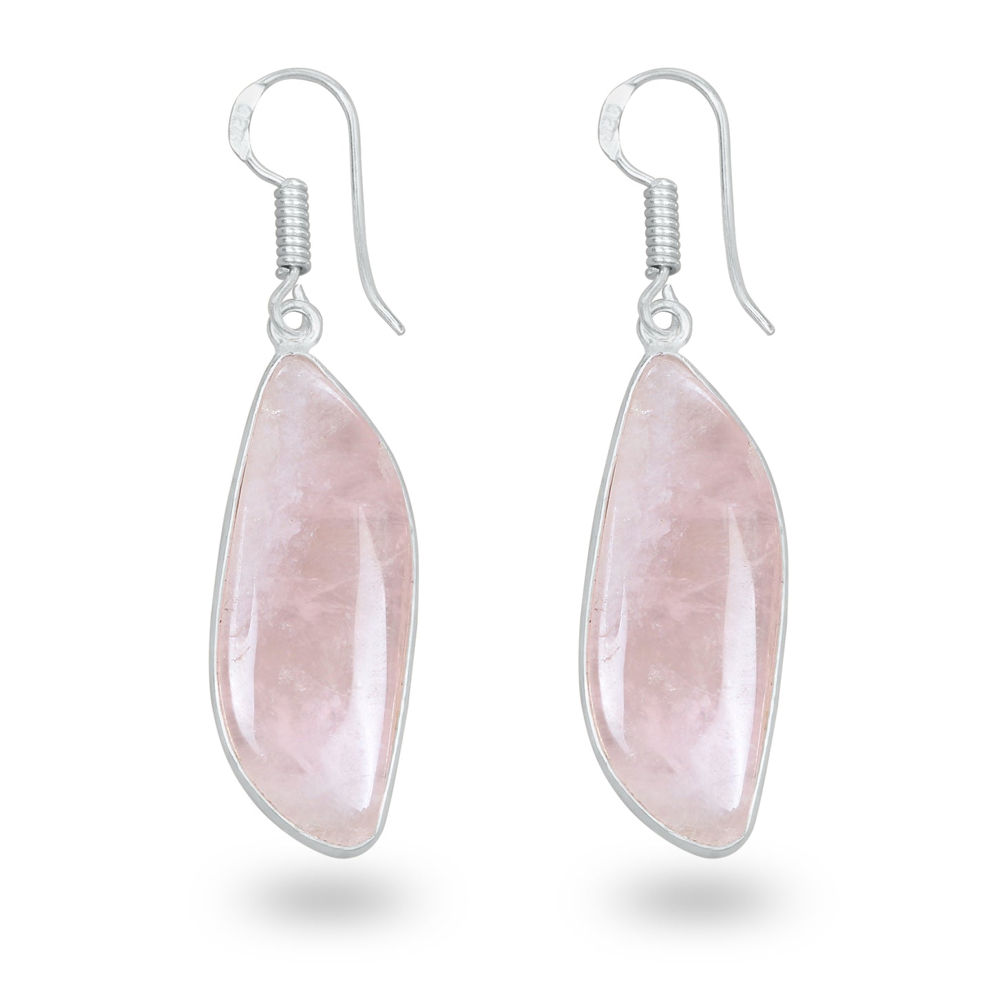 Rose Quartz Earrings – Minimalist, Silver-Plated | Wholesale Handmade Jewelry