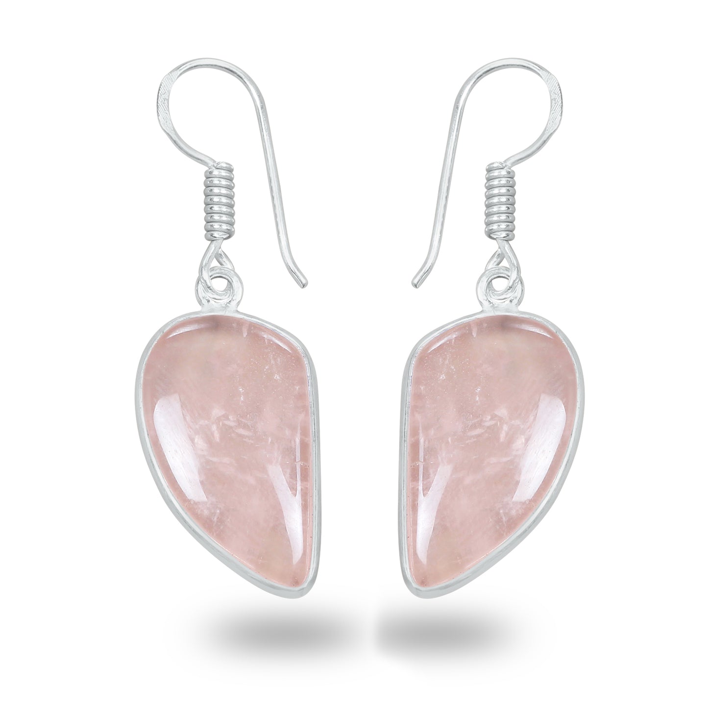 Rose Quartz Earrings – Minimalist, Silver-Plated | Wholesale Handmade Jewelry