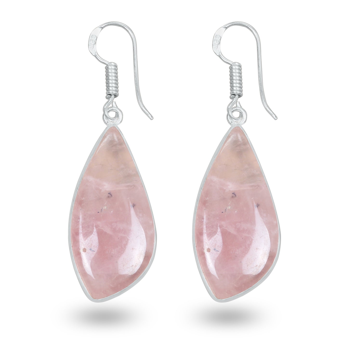 Rose Quartz Earrings – Minimalist, Silver-Plated | Wholesale Handmade Jewelry