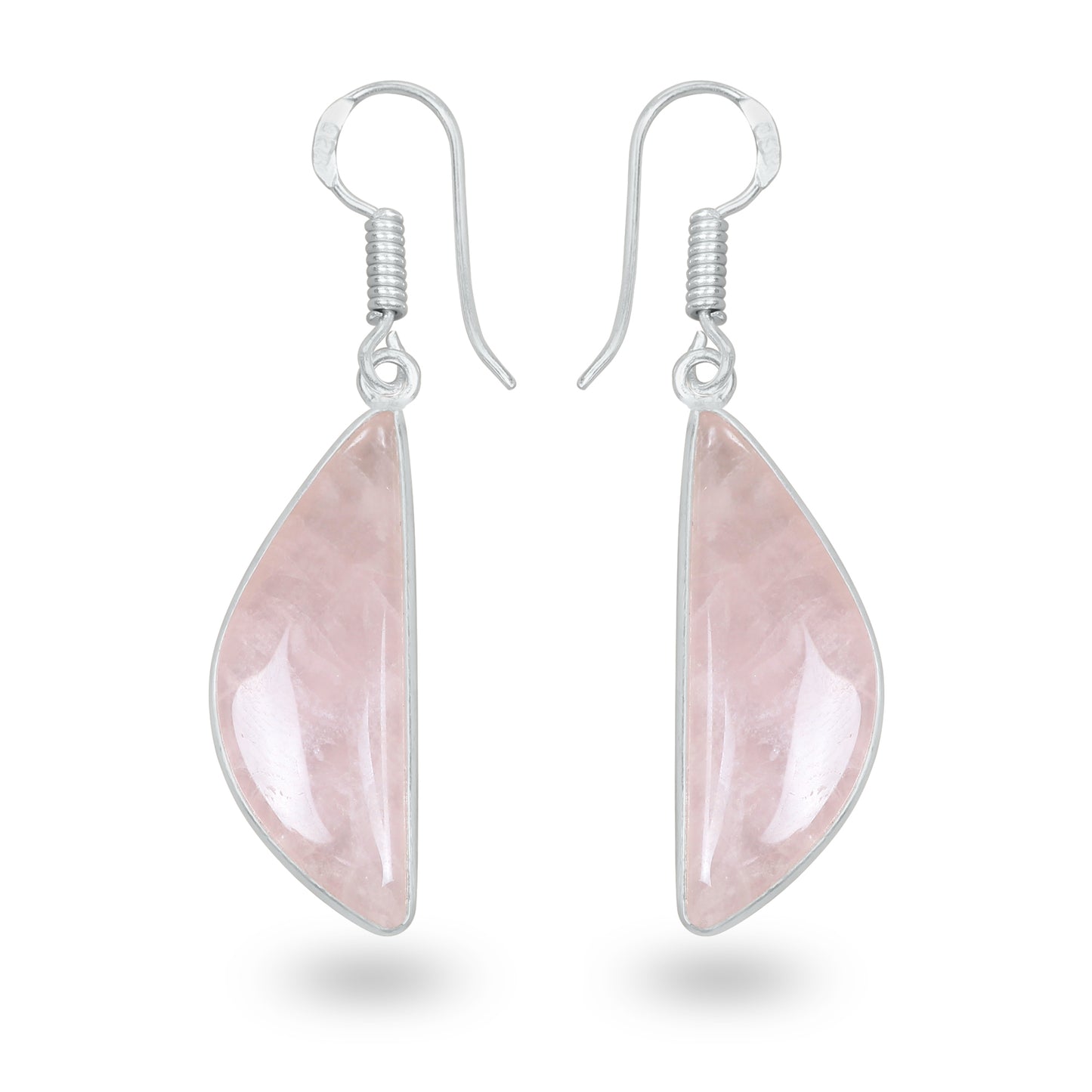 Rose Quartz Earrings – Minimalist, Silver-Plated | Wholesale Handmade Jewelry