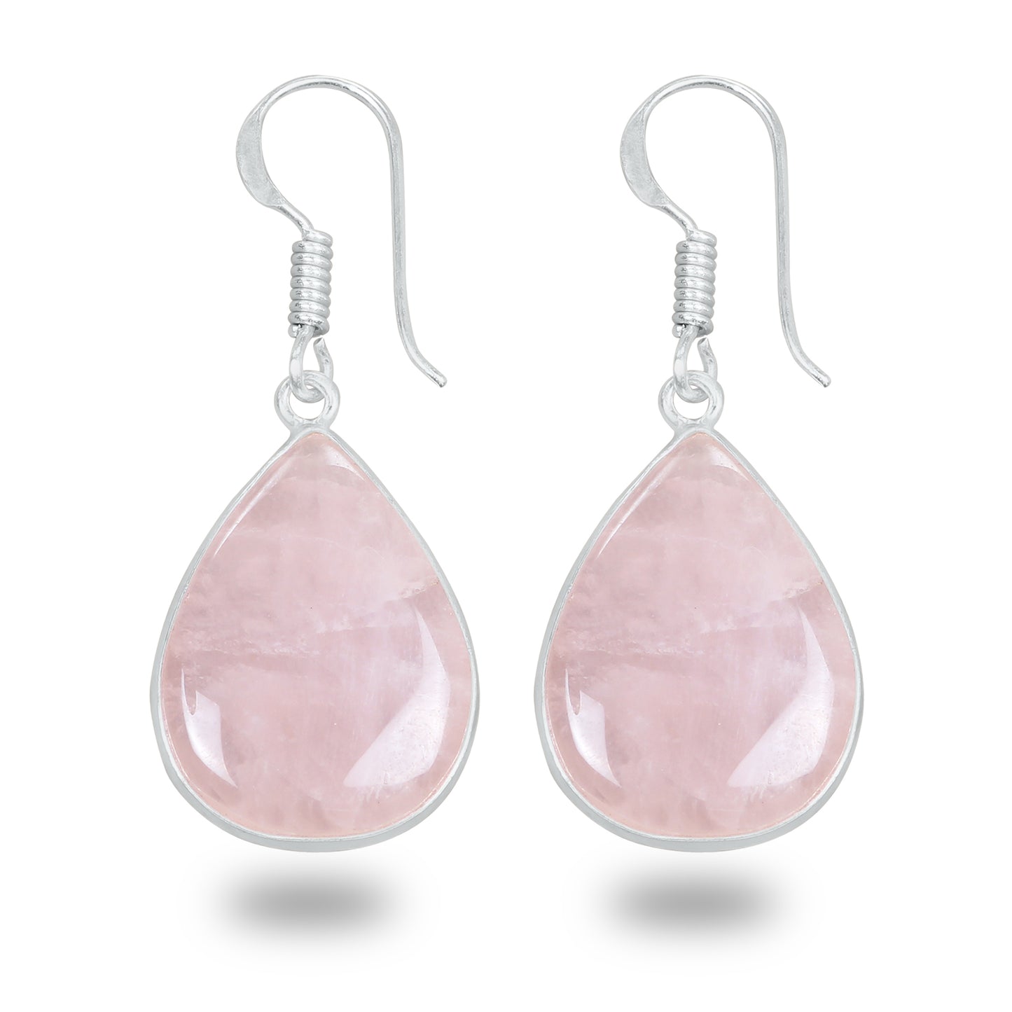 Rose Quartz Earrings – Minimalist, Silver-Plated | Wholesale Handmade Jewelry