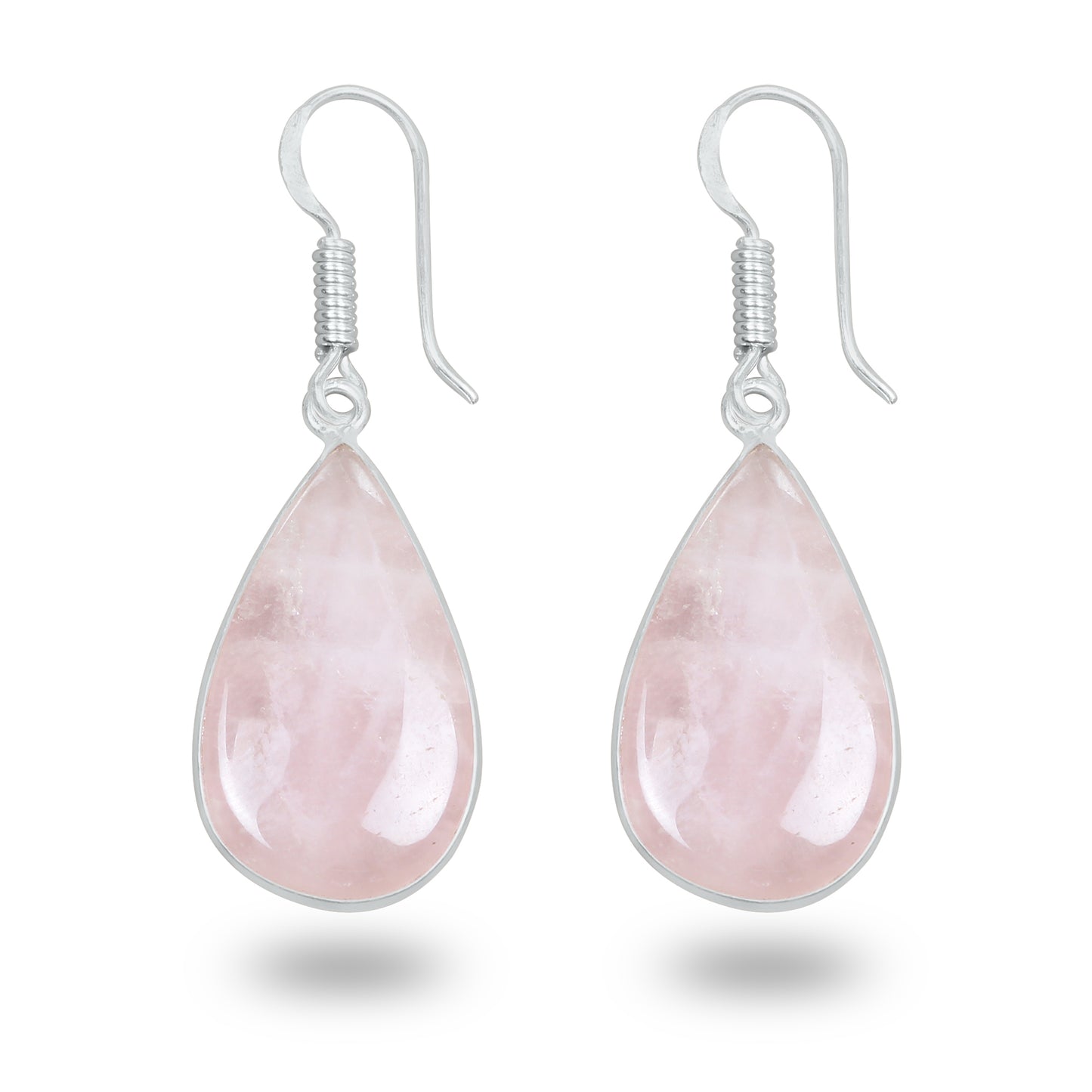 Rose Quartz Earrings – Minimalist, Silver-Plated | Wholesale Handmade Jewelry