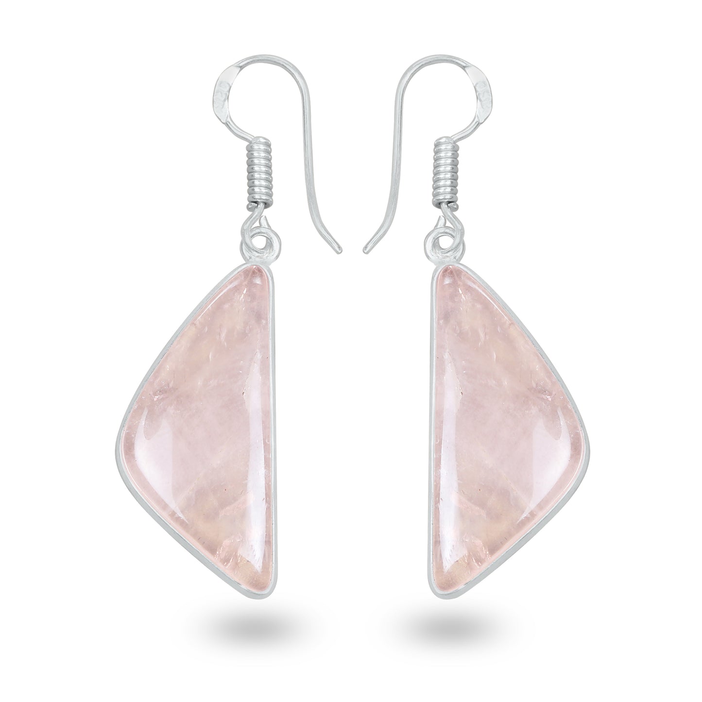 Rose Quartz Earrings – Minimalist, Silver-Plated | Wholesale Handmade Jewelry