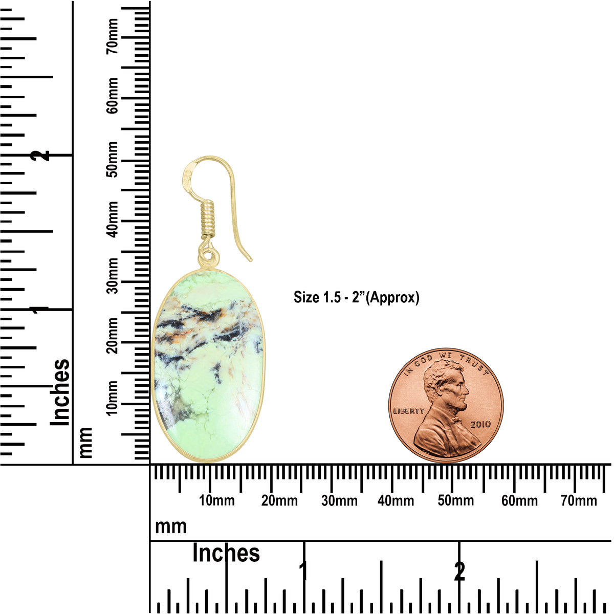 Mtorolite - Chrome Chalcedony Earrings – 18K Gold-Plated Bezel, Handmade Minimal Design | Made to Order