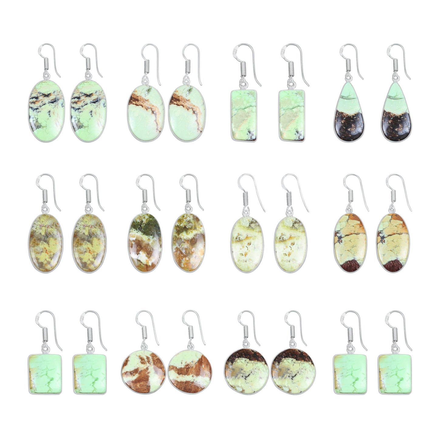 Mtorolite (Chrome Chalcedony) Earrings – Minimalist, Silver-Plated | Wholesale & Handmade
