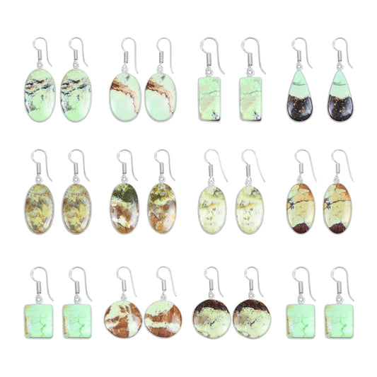 Mtorolite (Chrome Chalcedony) Earrings – Minimalist, Silver-Plated | Wholesale & Handmade