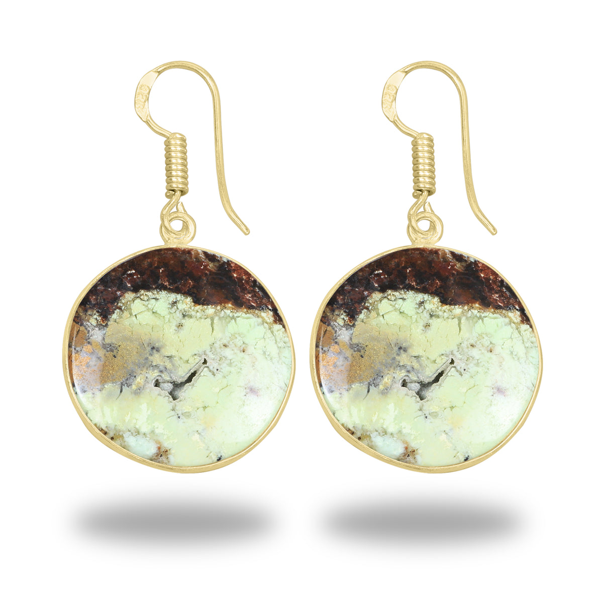Mtorolite - Chrome Chalcedony Earrings – 18K Gold-Plated Bezel, Handmade Minimal Design | Made to Order