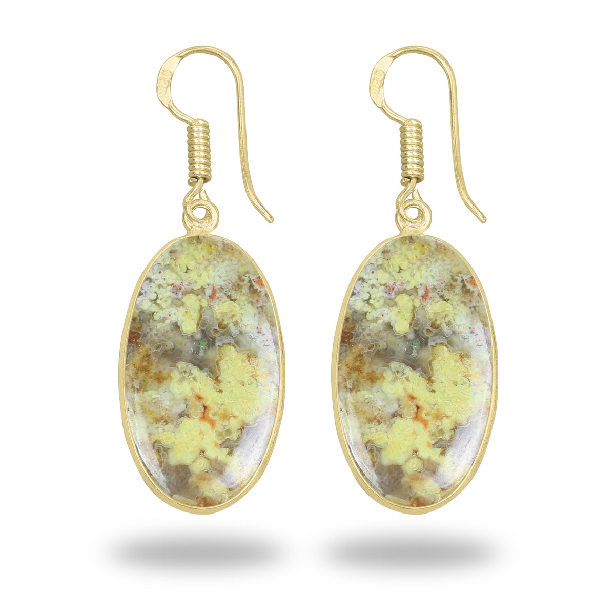 Mtorolite - Chrome Chalcedony Earrings – 18K Gold-Plated Bezel, Handmade Minimal Design | Made to Order