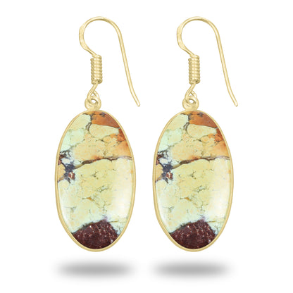 Mtorolite - Chrome Chalcedony Earrings – 18K Gold-Plated Bezel, Handmade Minimal Design | Made to Order