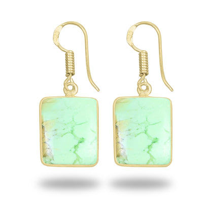 Mtorolite - Chrome Chalcedony Earrings – 18K Gold-Plated Bezel, Handmade Minimal Design | Made to Order