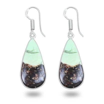 Mtorolite (Chrome Chalcedony) Earrings – Minimalist, Silver-Plated | Wholesale & Handmade