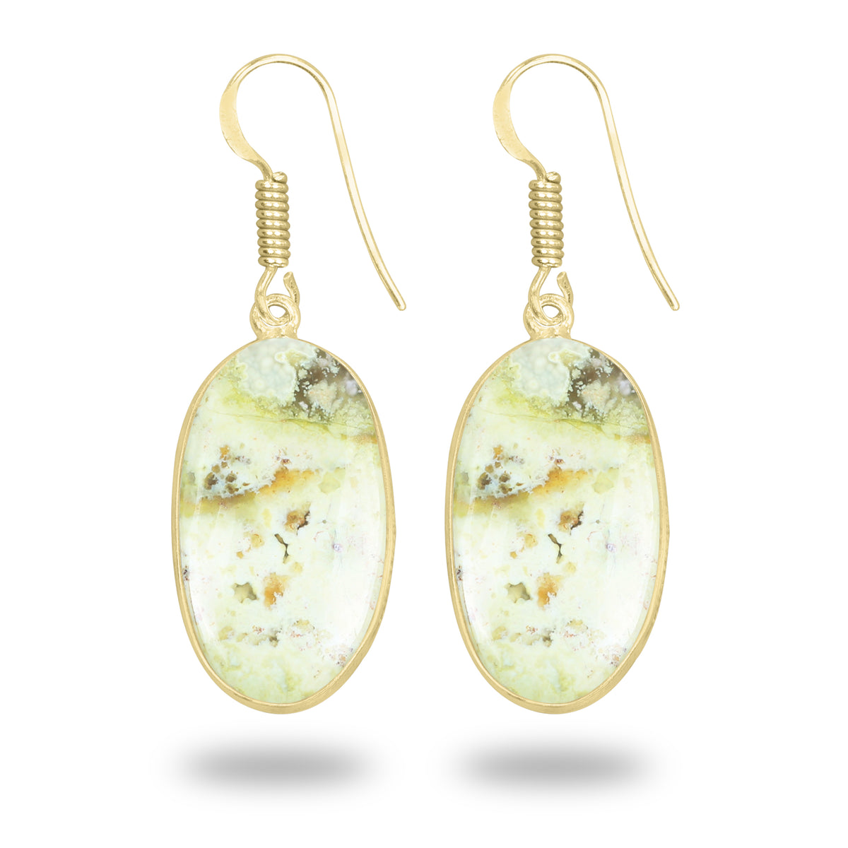 Mtorolite - Chrome Chalcedony Earrings – 18K Gold-Plated Bezel, Handmade Minimal Design | Made to Order