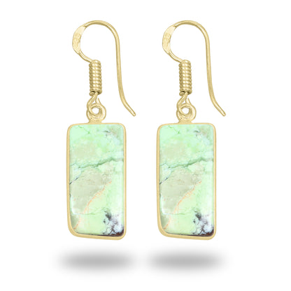 Mtorolite - Chrome Chalcedony Earrings – 18K Gold-Plated Bezel, Handmade Minimal Design | Made to Order