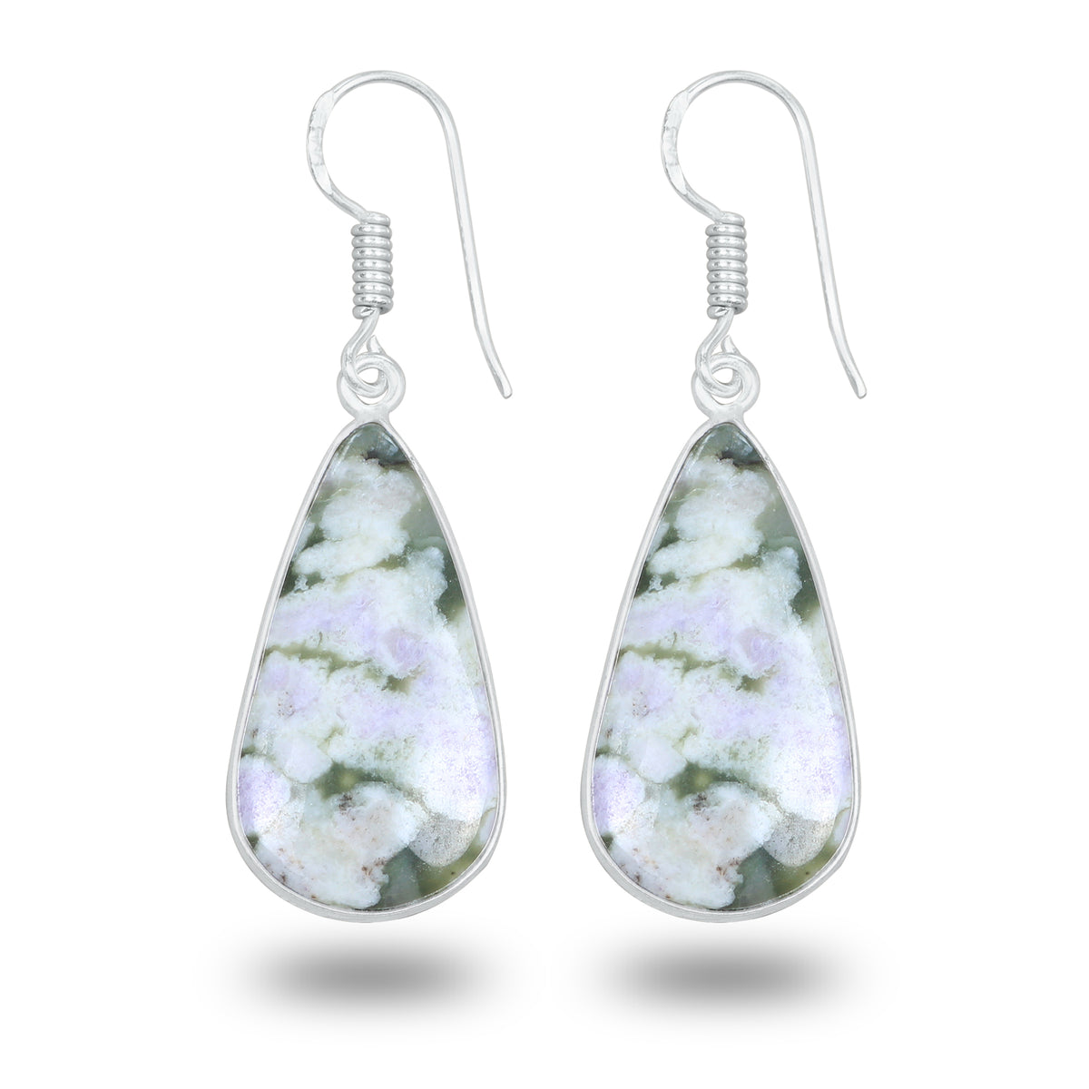 Lucky Jade with Stichtite Earrings – Silver-Plated, Handmade | Wholesale