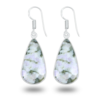 Lucky Jade with Stichtite Earrings – Silver-Plated, Handmade | Wholesale
