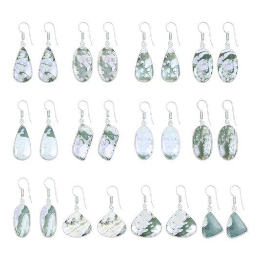 Boucles d'oreilles Lucky Jade et Stitchite – Minimalistes, plaquées argent | Vente en gros et fabrication artisanale