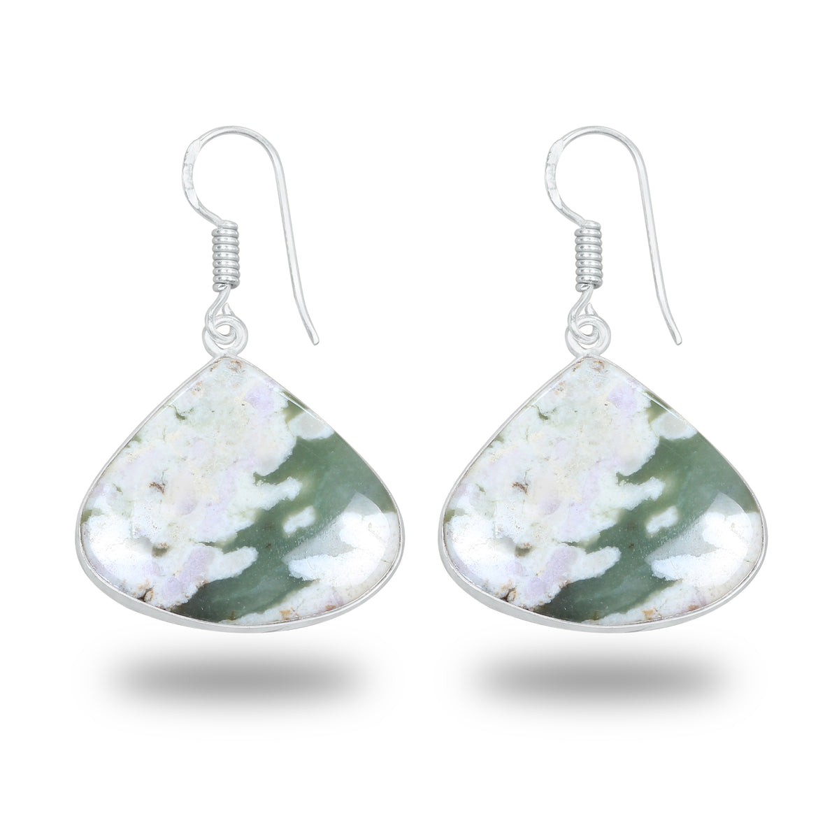 Lucky Jade with Stichtite Earrings – Silver-Plated, Handmade | Wholesale