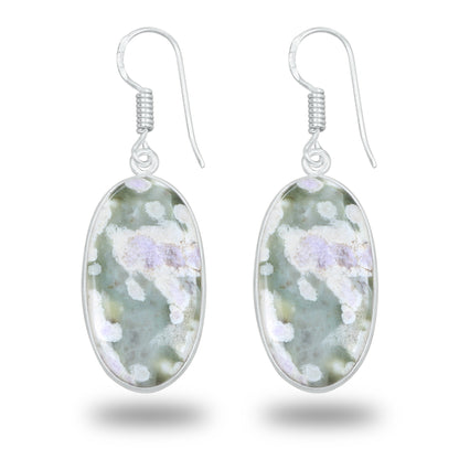 Lucky Jade with Stichtite Earrings – Silver-Plated, Handmade | Wholesale