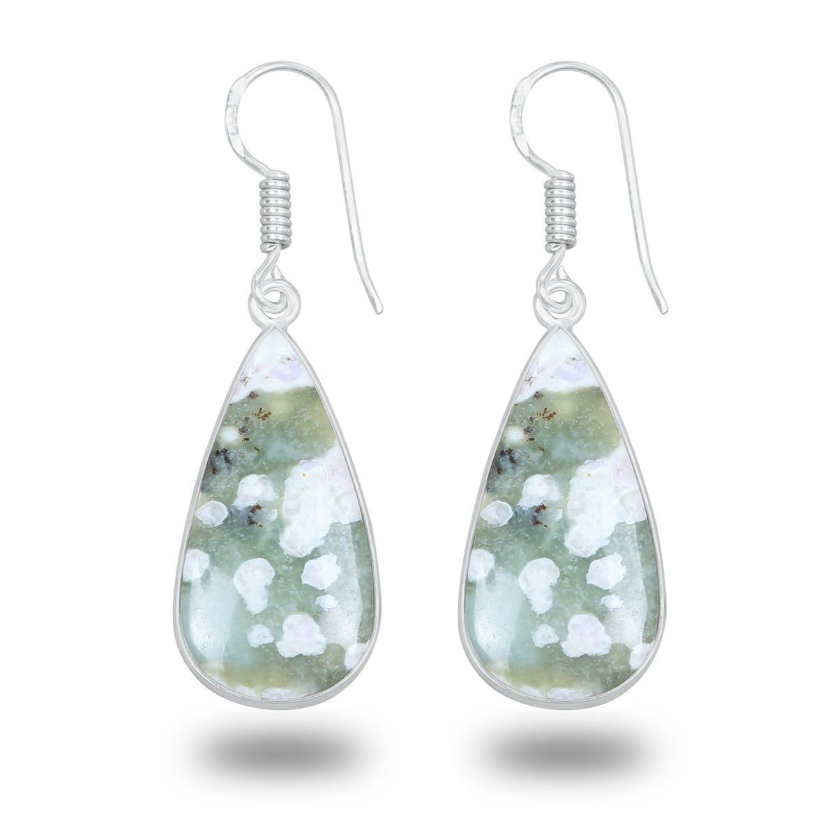 Lucky Jade with Stichtite Earrings – Silver-Plated, Handmade | Wholesale
