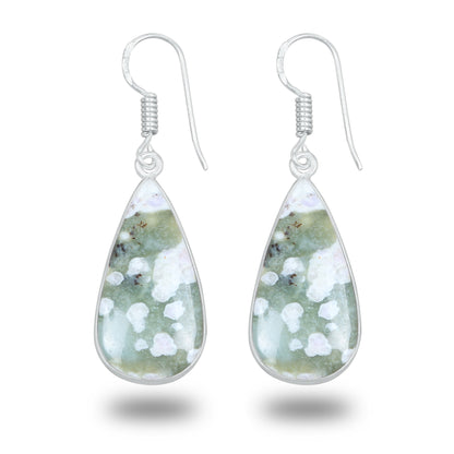Lucky Jade with Stichtite Earrings – Silver-Plated, Handmade | Wholesale