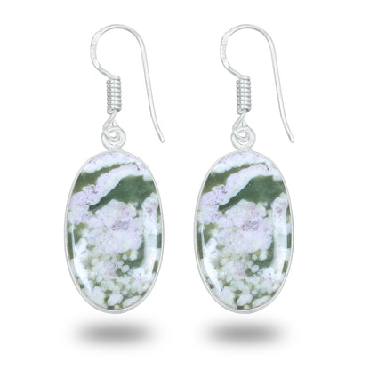 Lucky Jade with Stichtite Earrings – Silver-Plated, Handmade | Wholesale