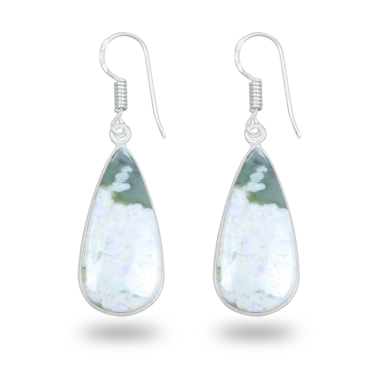 Lucky Jade with Stichtite Earrings – Silver-Plated, Handmade | Wholesale