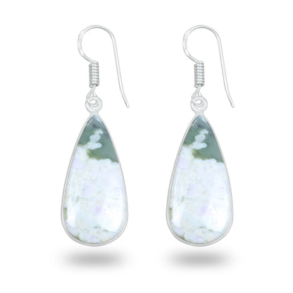 Lucky Jade with Stichtite Earrings – Silver-Plated, Handmade | Wholesale