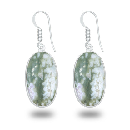 Lucky Jade with Stichtite Earrings – Silver-Plated, Handmade | Wholesale