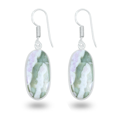 Lucky Jade with Stichtite Earrings – Silver-Plated, Handmade | Wholesale