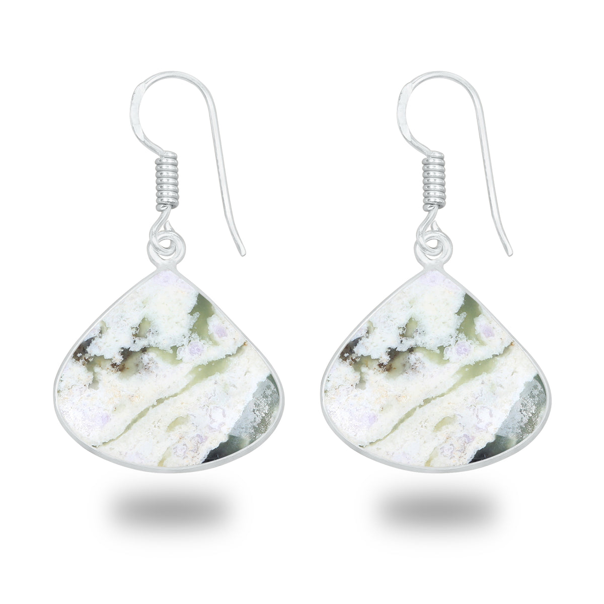 Lucky Jade with Stichtite Earrings – Silver-Plated, Handmade | Wholesale