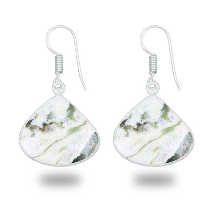 Lucky Jade with Stichtite Earrings – Silver-Plated, Handmade | Wholesale