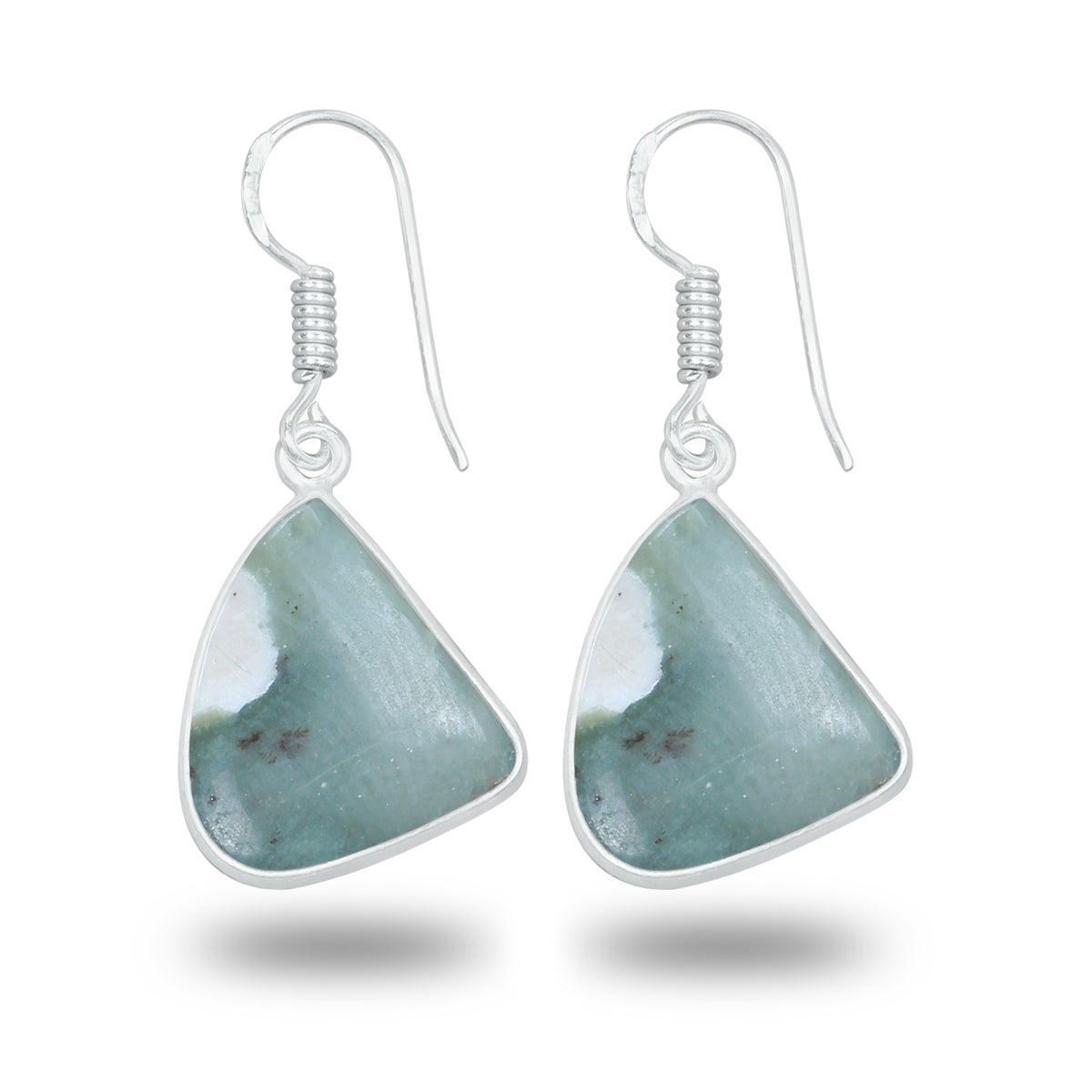 Lucky Jade with Stichtite Earrings – Silver-Plated, Handmade | Wholesale