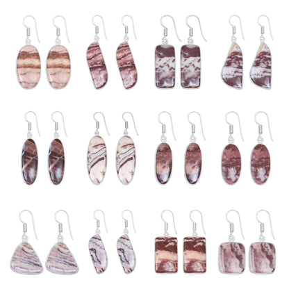 Coconut Jasper Earrings – Minimalist, Silver-Plated | Wholesale Simple works Jewelry
