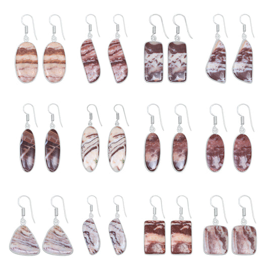 Coconut Jasper Earrings – Minimalist, Silver-Plated | Wholesale Simple works Jewelry