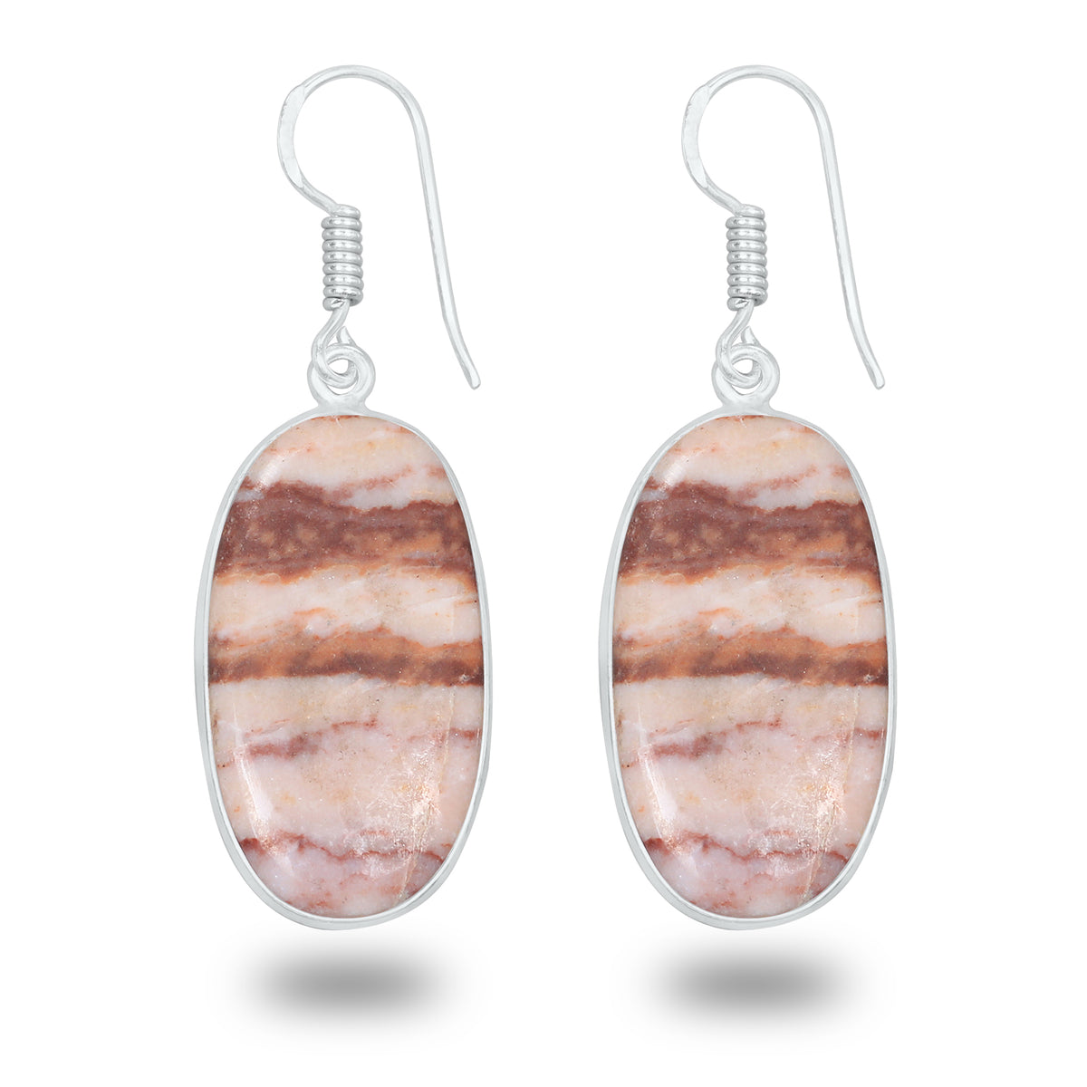Coconut Jasper Earrings – Minimalist, Silver-Plated | Wholesale Simple works Jewelry