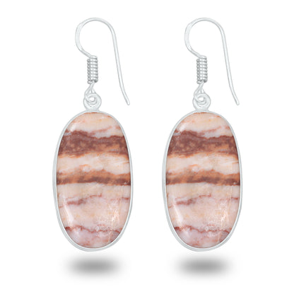Coconut Jasper Earrings – Minimalist, Silver-Plated | Wholesale Simple works Jewelry