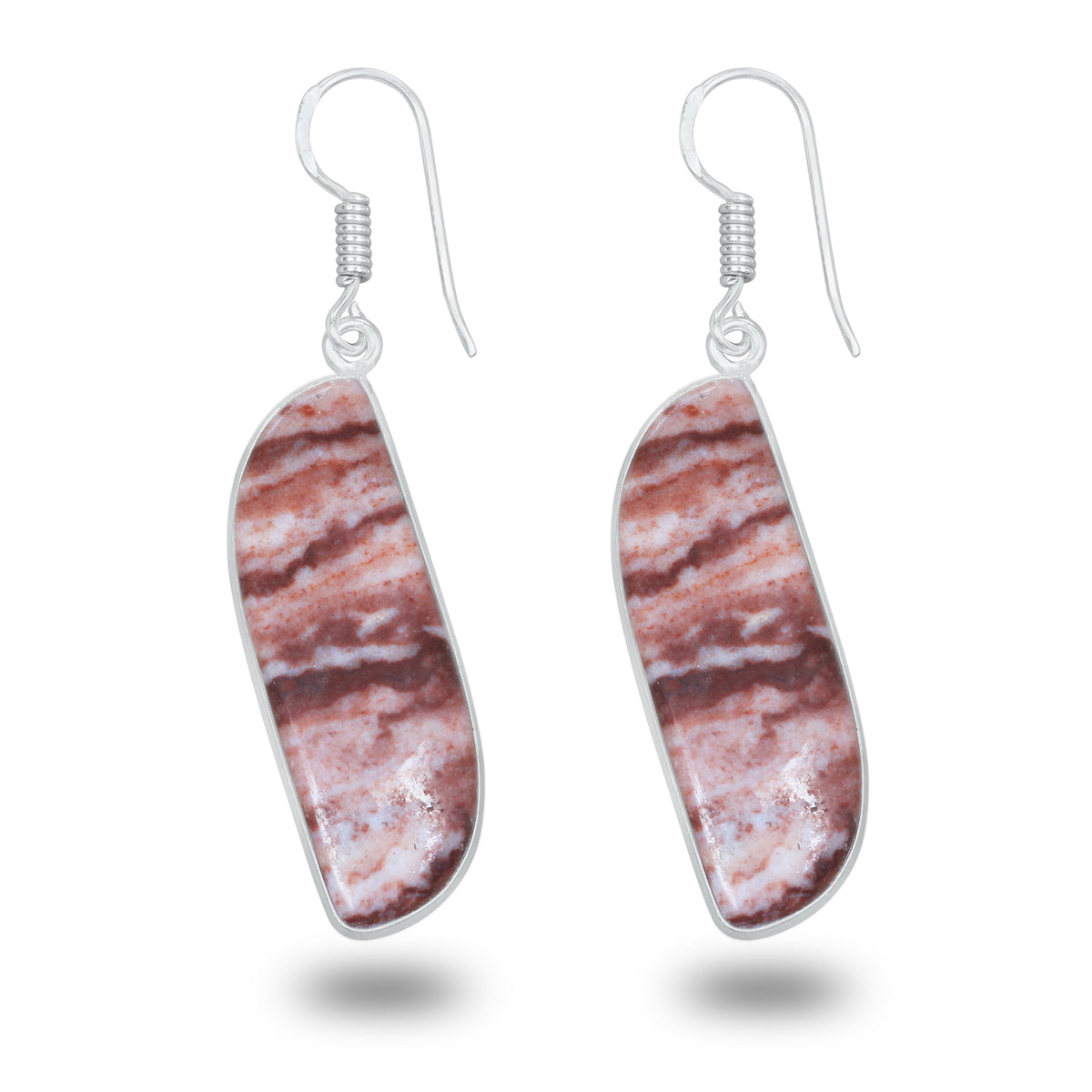 Coconut Jasper Earrings – Minimalist, Silver-Plated | Wholesale Simple works Jewelry