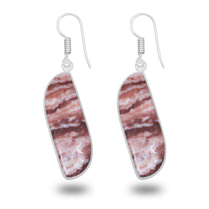 Coconut Jasper Earrings – Minimalist, Silver-Plated | Wholesale Simple works Jewelry