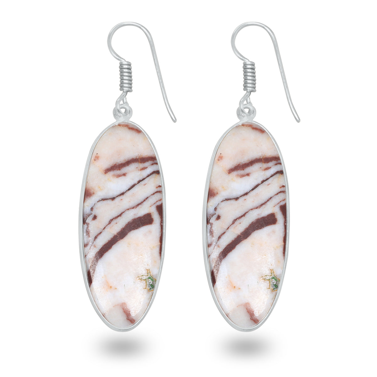 Coconut Jasper Earrings – Minimalist, Silver-Plated | Wholesale Simple works Jewelry