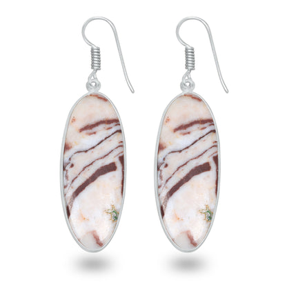 Coconut Jasper Earrings – Minimalist, Silver-Plated | Wholesale Simple works Jewelry