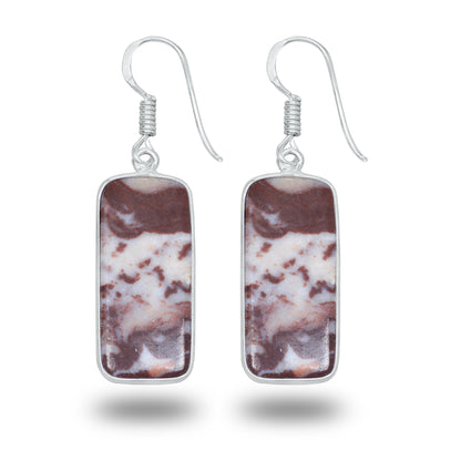 Coconut Jasper Earrings – Minimalist, Silver-Plated | Wholesale Simple works Jewelry