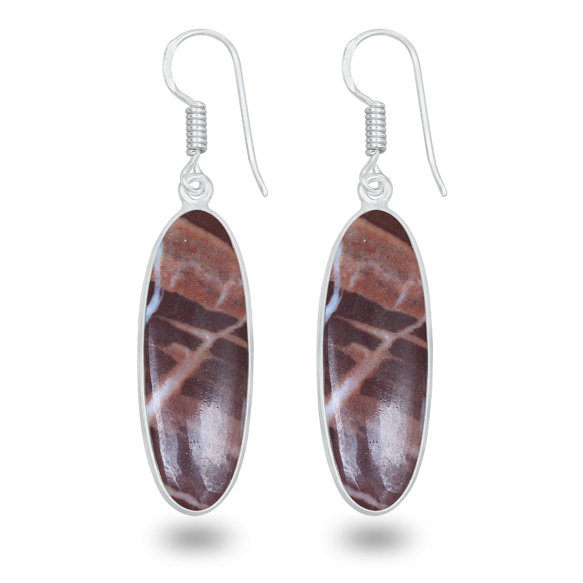 Coconut Jasper Earrings – Minimalist, Silver-Plated | Wholesale Simple works Jewelry
