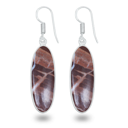 Coconut Jasper Earrings – Minimalist, Silver-Plated | Wholesale Simple works Jewelry