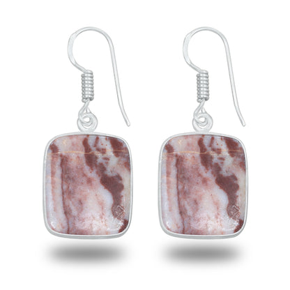 Coconut Jasper Earrings – Minimalist, Silver-Plated | Wholesale Simple works Jewelry