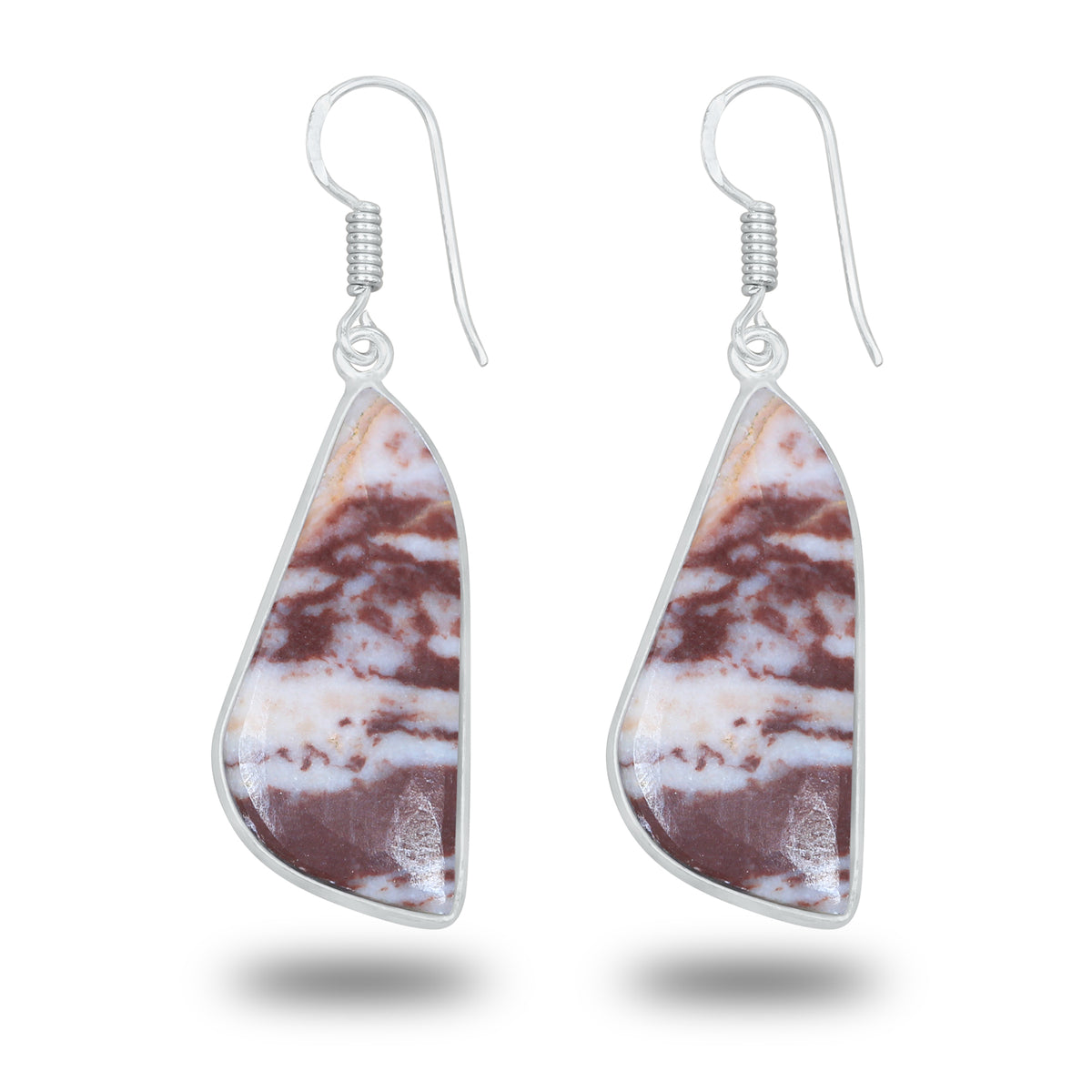 Coconut Jasper Earrings – Minimalist, Silver-Plated | Wholesale Simple works Jewelry