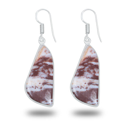 Coconut Jasper Earrings – Minimalist, Silver-Plated | Wholesale Simple works Jewelry