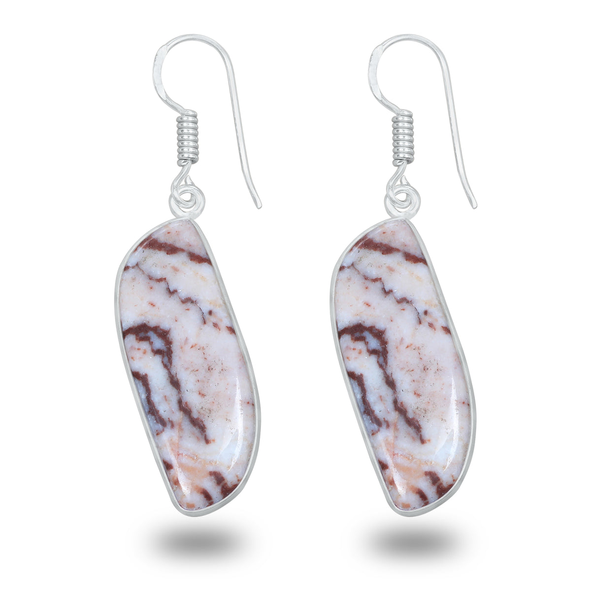Coconut Jasper Earrings – Minimalist, Silver-Plated | Wholesale Simple works Jewelry
